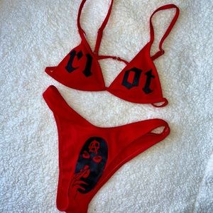 BRIGHT RED SHEIN BIKINI